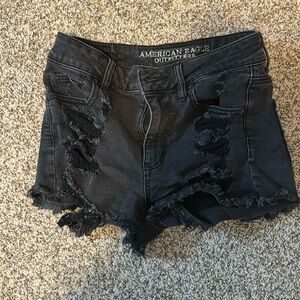american eagle black shorts